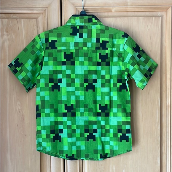 Minecraft Pixel Pattern Kids Button Down Shirt - Picture 3 of 4